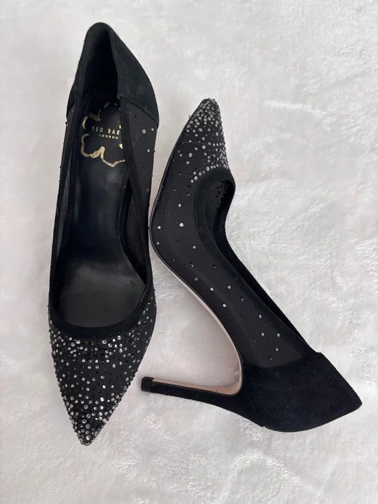 TED BAKER LONDON Ryalay Pointed Toe Diamante Crystal High Heel Pumps--6.5 - Picture 3 of 14